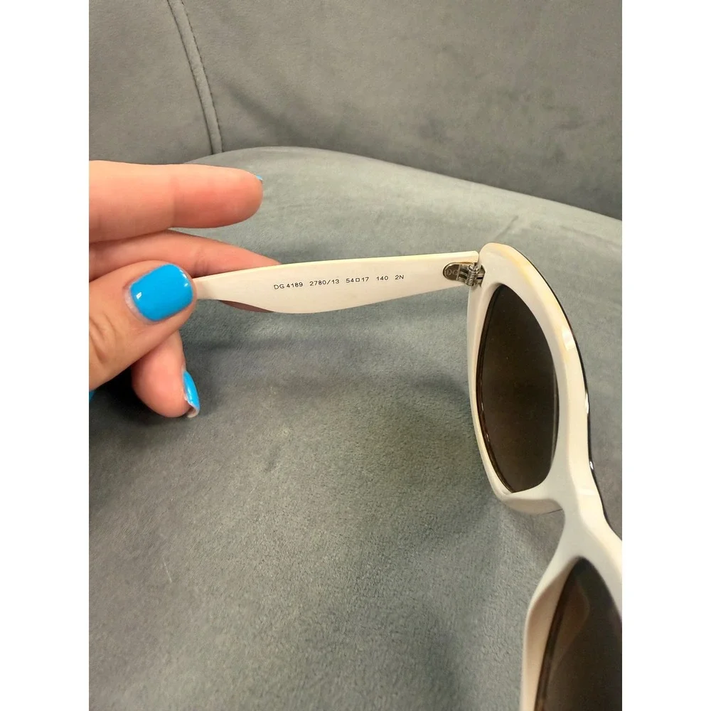Dolce & Gabbana White & Floral Cat-Eye Sunglasses DG 4189 2780/13 Made in Italy